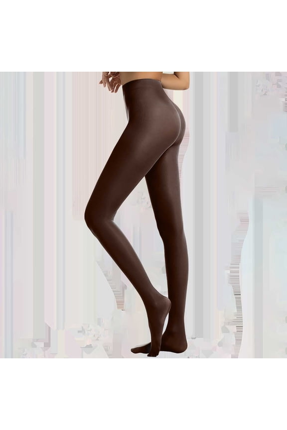 Brown Women's Tights, Semi Opaque Girls Leggings Solid Color Footed Pantyhose Tights,Women's Accessories Tights L