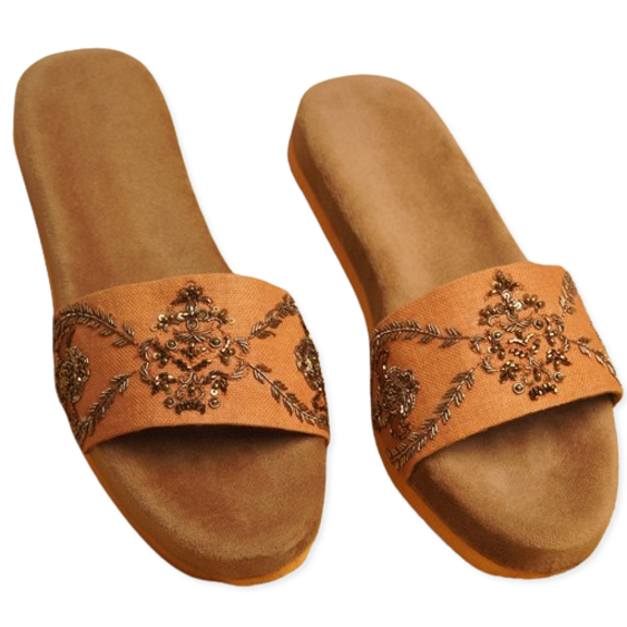 Brown Women sliders (Slip-on)