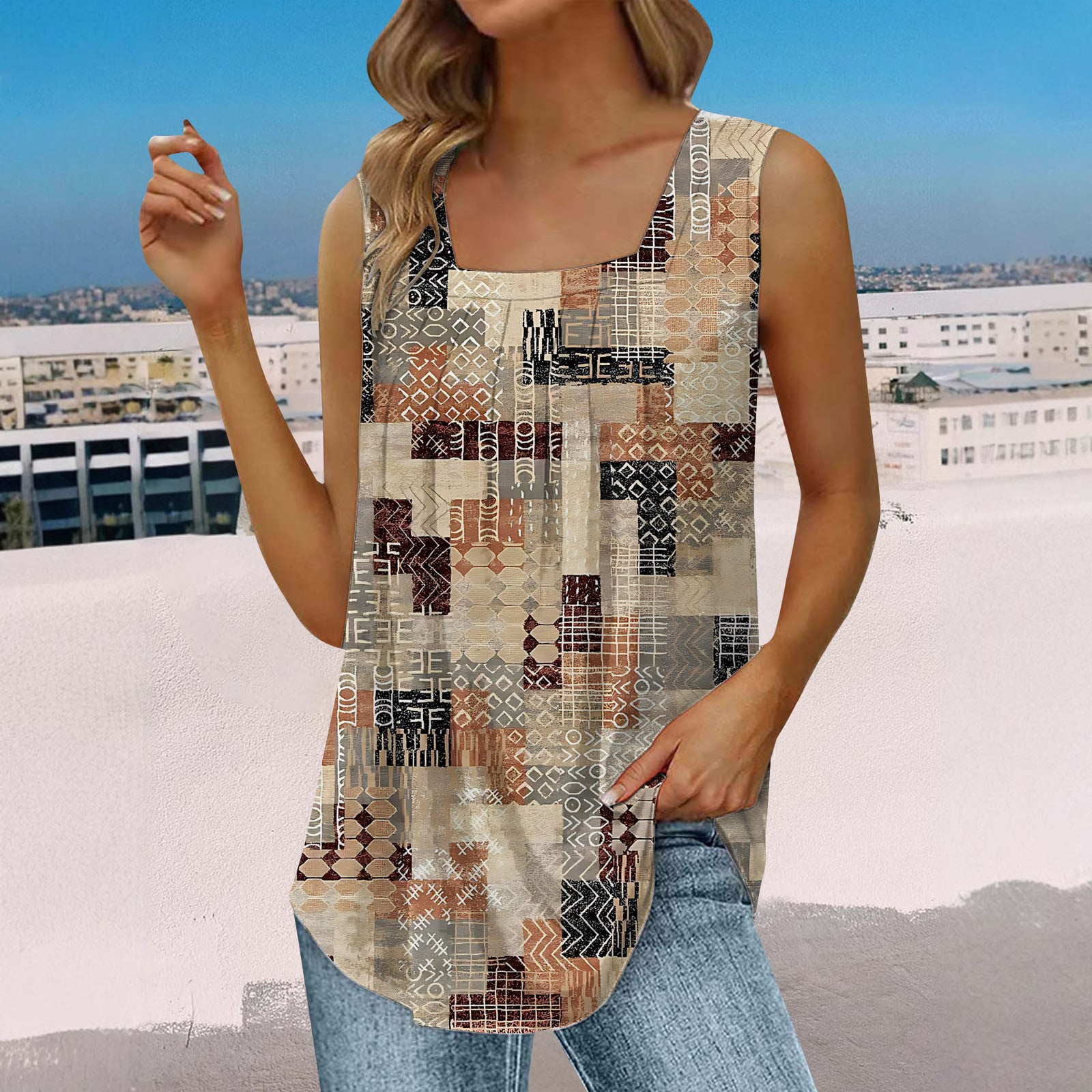 Xintianji Women's Ruffled Texture 9/10 Length Wide Leg Dress Decor Strap Skort Casual Pants With Side Zipper Side Pockets Grey