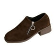 thumbnail image 1 of Brown Womens Everyday Shoes With Round Toe And Side Zipper Low Heel Ideal For Comfortable Walking And Style, 1 of 9