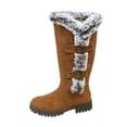 thumbnail image 1 of Brown Womens Everyday Snow Boots Featuring Round Toe And Low Heel Warm Lined For All-Day Fit, 1 of 9