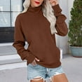 thumbnail image 1 of Brown Womens Fall Tops Crewneck Sweatshirts Women Fleece Sweatshirt with Pocket Long Sleeve Shirts Hoodies Pullover Cute Sweaters Tops Sweaters for Women, 1 of 6