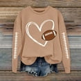 thumbnail image 1 of Brown Womens Fall Tops Football Sweatshirts for Women Cute Baseball Graphic Print Crewneck Long Sleeve Shirts Fall Winter Pullover Sweatshirts Sweaters for Women, 1 of 4