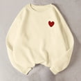thumbnail image 1 of Brown Womens Fall Tops Heart Pattern Pullover Sweatshirt Casual Long Sleeve Crew Neck Sweatshirt for Fall & Winter Women's Clothing Sweaters for Women, 1 of 3