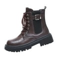 thumbnail image 1 of Brown Womens Fashion Boots With Lace-Up And Buckle Design For Winter Wear, 1 of 9