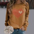 thumbnail image 1 of Brown Womens Tops Women's Fashionable Round Neck Casual Valentine's Day Love Print Long Sleeve Top Sweatshirt Fall Outfits for Women 2025, 1 of 4