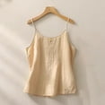 thumbnail image 1 of Brown Womens Tops Womens Cotton Linen Camisole Tank Tops Causal O Neck Sleeveless Top Summer Loose Fit Spaghetti Strap Shirts Tees Shirts for Women, 1 of 6