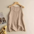 thumbnail image 1 of Brown Womens Tops Womens Workout O Neck Sleeveless Breathable Tank Casual Tops Shirt Shirts for Women, 1 of 4