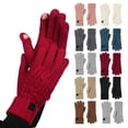 thumbnail image 1 of Brown Womens Winter Gloves Christmas Knitted Gloves Polyester Warm Lining Winter Gifts for Cold Weather Everyday Hole Thick Unisex A, 1 of 4