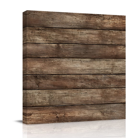 Brown Wood Grain Canvas Wall Art for Living Room, Realistic Wooden Board Texture Farmhouses Poster Print Painting for Bedroom Office Home Decoration Wall Pictures Prepare To Hang 8"x8"