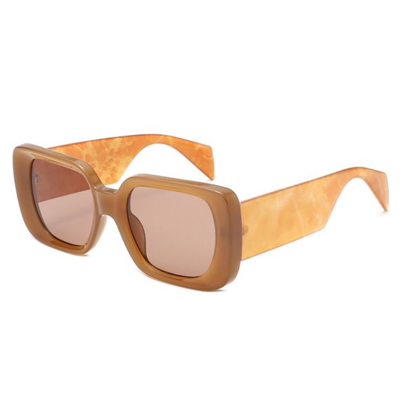 Brown Wood Grain Frame Sunglasses - Brown Lens UV Protection Casual Daily & Outdoor Eyewear