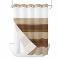 thumbnail image 1 of Brown Wood Grain No Hook Shower Curtain Waterproof, Bathroom Curtains with Snap in Liners and See Through Top Window, Ombre Rustic Retro Wooden Plank Hotel Style Bathtub Curtains Shower 72"Wx96"L, 1 of 8