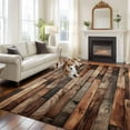 thumbnail image 1 of Brown Wood Grain Large Area Rugs 5x8 ft Farmhouse Vintage Wooden Board Patchwork Washable Rug Non Slip Indoor Carpet Absorbent Floor Mat for Living Room Bedroom Dining Room, 1 of 9