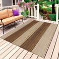 thumbnail image 1 of Brown Wood Grain Outdoor Rug 4x6 Ft, Non Slip Washable Area Rug, Ombre Rustic Retro Wooden Plank Patio Rugs Carpet Runner, Large Floor Mat for Indoor/Outdoor Deck Porch Camping, 1 of 8