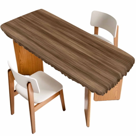 Brown Wood Grain Table Cloths for 8 Foot Rectangle Tables, Retro Farmhouse Wooden Plank Patio Waterproof Elastic Fitted Tablecloths, Washable Rectangular Table Cover for Camping