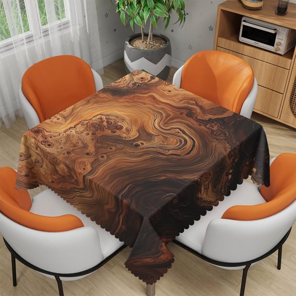 Brown Wood Grain Tablecloth 54x54 Inch Square Old Tree Trunk Vintage Farmhouse Table Cloth Decorations Table Cover for Party Picnic Kitchen Dinner Decor Outdoor