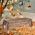 thumbnail image 1 of Brown Wood Grain Tablecloth, Rustic Plastic Table Cover for Farmhouse Wedding Birthday Party Decor, Rectangular Tablecloth for Western Barn Theme, 1 of 6