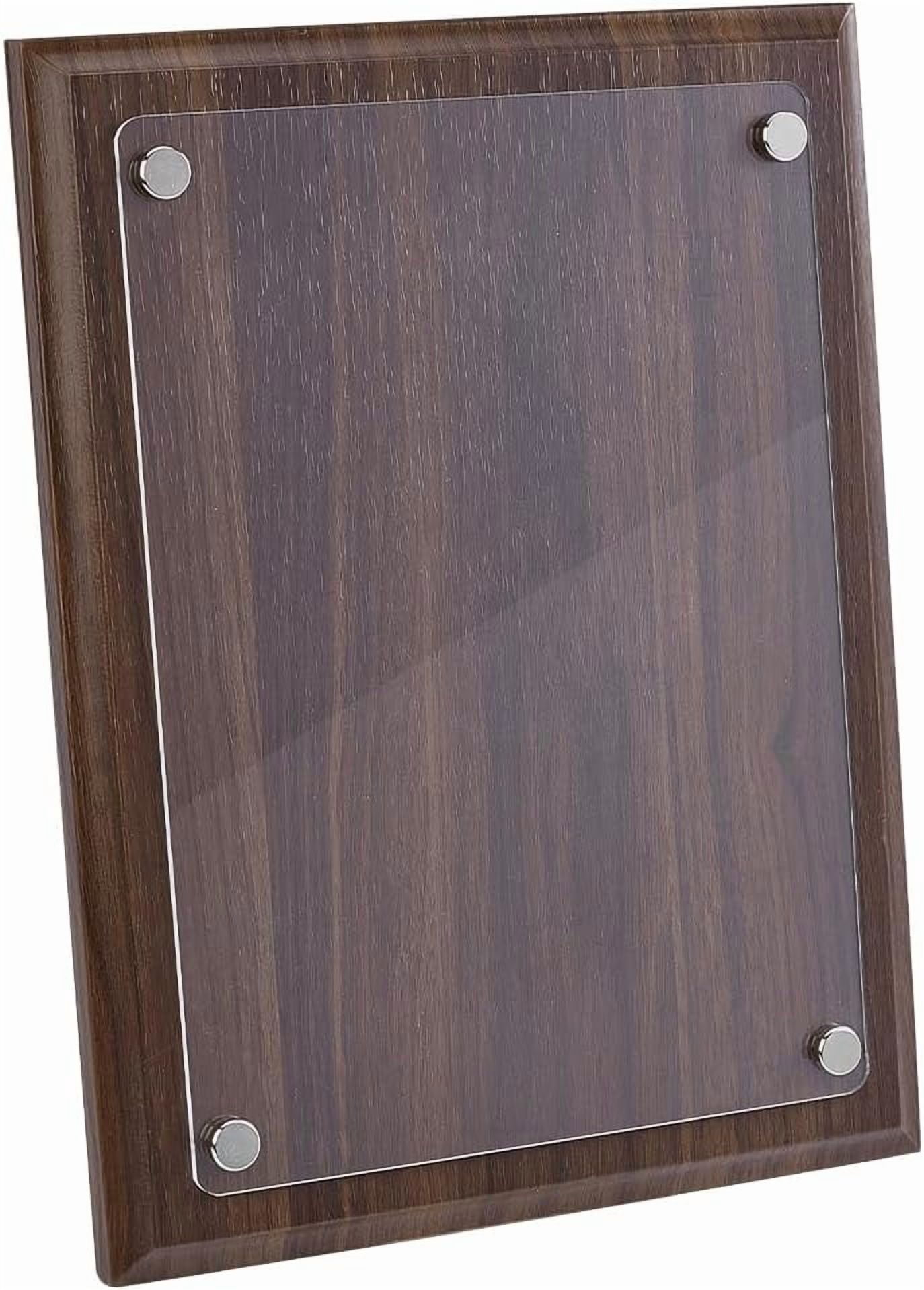 Brown Wood Plaque Blank with Acrylic Panel 8.31 X 11.06 Inch Blank