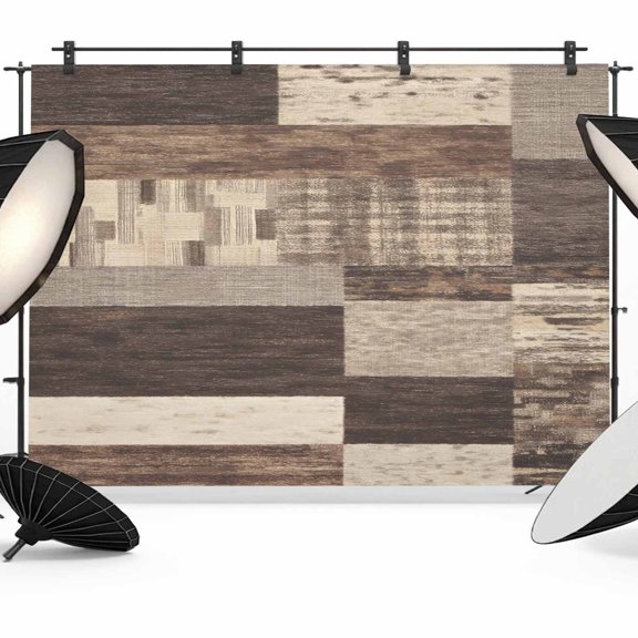 Brown Wood Stripes Photography Backdrop 7x5FT, Modern Geometric Patchwork Wood Plank Photo Backdrops, Background for Photography Studio Photo Studio Background, Back Drop for Photoshoot