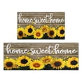 thumbnail image 1 of Brown Wood Sunflower Flowers Kitchen Rugs and Mats Sets Of 2,Kitchen Decoration Rugs,Rubber Backing Non-Slip Floor Mat for Sink Washable Waterproof Laundry Room Runner Rugs, 1 of 7