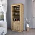 thumbnail image 1 of Brown Wood Tone Bar Cabinet - Organize Your Wine and Glassware, 1 of 3