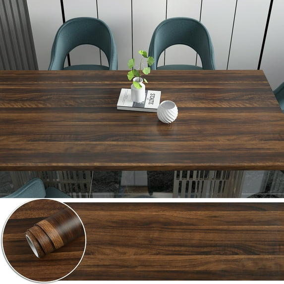 Brown Wood Wallpaper Peel and Stick Wood Grain Contact Paper for Cabinets Self Adhesive Removable Wallpaper Decorative Thicken Wood Vinyl Film for Countertops Bedroom Kitchen Shelf Liners 17.7''x100''