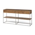 thumbnail image 1 of Brown Wood and Silver Metal Frame with 2 Drawer and Sideboard, 1 of 3