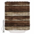 thumbnail image 1 of Brown Wooden Bathroom Shower Curtains with 12 Hooks Polyester Waterproof Shower Curtain for Stalls and Bathtubs Vintage Farmhouse Retro Art Decorative Bathroom Privacy Curtain 36x72 Inches, 1 of 9