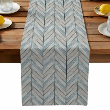 Brown Wooden Board Table Runner, Farm Retro Art Brown Wood Plank Washable Kitchen Table Runners Dress Scarves for Dining Table Decorations Party, 13x90in