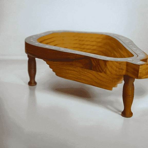 Rustic Handcrafted Wooden Basket  Pear & Avocado Shaped Decorative Bowl, Brown Wood Design for Kitchen or Tabletop Dcor