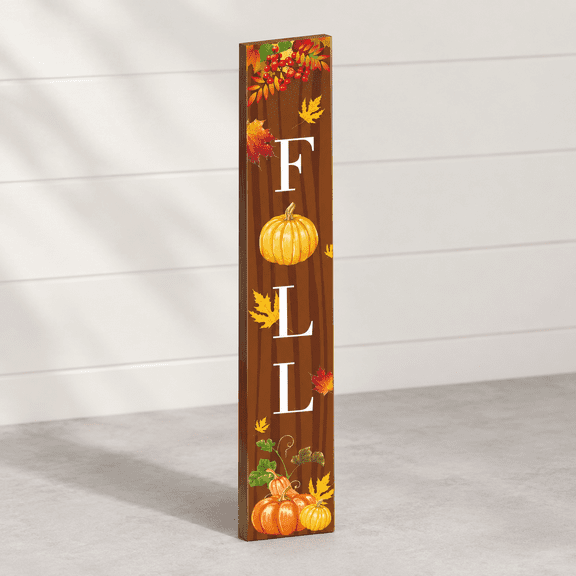 Brown Wooden Fall Welcome Sign, 47.2" H Standing or Hanging Porch Yard Decor