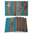 thumbnail image 1 of Brown Wooden Grain Placemats Set of 4, Farmhouse Mottled Country Planks Placemats for Dining Table, Place Mats for Kitchen Tabletop, Waterproof Wipeable Dining Table Mats Set, 1 of 9