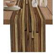 thumbnail image 1 of Brown Wooden Grain Table Runner Cotton Linen 48 Inch Holiday Dresser Scarves, Farmhouse Vintage Stitching Art Tablerunner for Kitchen Coffee Dining Bedroom Living Room Dinner Scarf Décor 13''x48'', 1 of 9