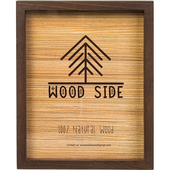 Brown Wooden Picture Frames 18x24 - Natural Rustic Solid Wood Thick Borders, Wall Mounting Poster Photo Frames