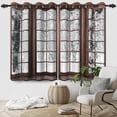 thumbnail image 1 of Brown Wooden Window Blackout Curtains, Winter Outdoor Snowy White Woods Curtain For Bedroom, Christmas Living Room Window Drapes With Grommets 26"W x 63"L (Pack of 2), 1 of 6