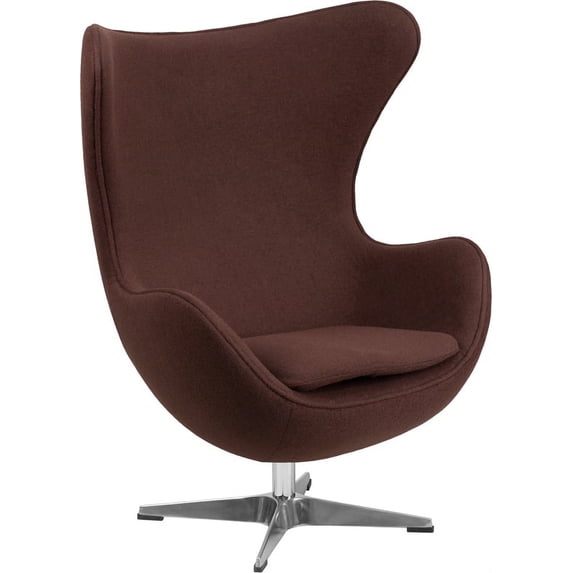 Flash Furniture Wool Fabric Egg Chair in Brown