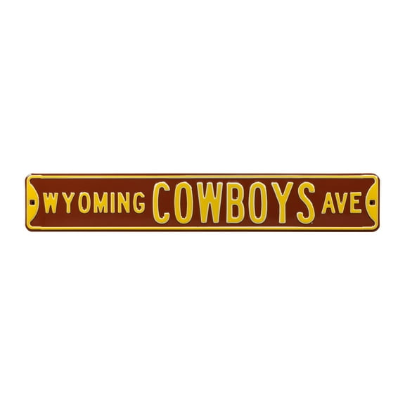 Brown Wyoming Cowboys 6" x 36" College Ave Street Sign