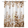 thumbnail image 1 of Brown Yellow Eucalyptus Leaves Blackout Curtains for Bedroom, Watercolor Spring Summer Botanical Thermal Insulated Kitchen Drapes with Grommets, Light Blocking Window Treatment, 2 Panels 42" x 45", 1 of 7