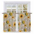 thumbnail image 1 of Brown Yellow Sunflower Kitchen Curtains 45 Inch Length, Summer Botanical Farmhouse Floral Tiers Curtains for Bathroom Bedroom Cafe, Light Filtering Small Window Treatment Drapes 2 Panels 42"Wx45"L, 1 of 8