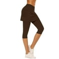thumbnail image 1 of Brown Yoga Pants Women Skirted Leggings for Women Athletic Skorts Gym Tennis Yoga Legging High Waisted Leggings with Skirts Sweatpants Womens Fashion, 1 of 5