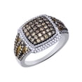 thumbnail image 1 of AFFY Brown & White Natural Diamond Engagement Ring In 10k White Gold (1 Cttw), 1 of 1