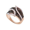 thumbnail image 1 of AFFY Brown & White Natural Diamond Fashion Band Ring In 10k Rose Gold (1 Cttw), 1 of 1