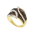 thumbnail image 1 of Brown &amp; White Natural Diamond Fashion Band Ring In 10k Yellow Gold (1 Cttw), 1 of 5