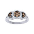 thumbnail image 1 of AFFY Brown & White Natural Diamond Fashion Ring In 10k White Gold (0.5 Cttw), 1 of 1