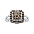 thumbnail image 1 of AFFY Brown & White Natural Diamond Fashion Ring In 10k White Gold (1 Cttw), 1 of 1