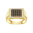 thumbnail image 1 of AFFY Brown & White Natural Diamond Fashion Ring In 10k Yellow Gold (0.625 Cttw), 1 of 1