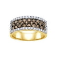 thumbnail image 1 of AFFY Brown & White Natural Diamond Fashion Ring In 10k Yellow Gold (1.5 Cttw), 1 of 1