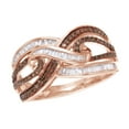 thumbnail image 1 of AFFY Brown & White Natural Diamond Infinity Ring In 10k Rose Gold (0.5 Cttw), 1 of 1