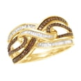 thumbnail image 1 of AFFY Brown & White Natural Diamond Infinity Ring In 10k Yellow Gold (0.5 Cttw), 1 of 1