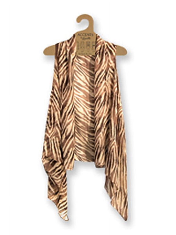 Brown and Beige Animal Stripe Pattern Light Material Scarf
